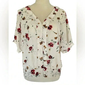 Sienna Sky Women Floral Blouse Short Ballon Sleeve Size‎ M